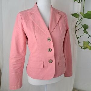 Talbots Cotton Preppy Pink Women's Blazer Sz4P